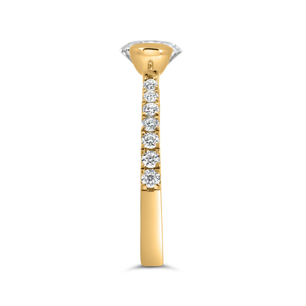 Oval Pave Engagement Ring with 2.52 Carat TW of Lab Created Diamonds in 14kt Yellow Gold