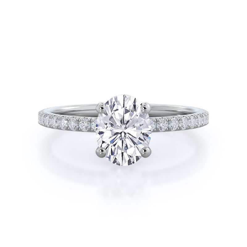 Pave Love Knot Lab Created Diamond Engagement Ring