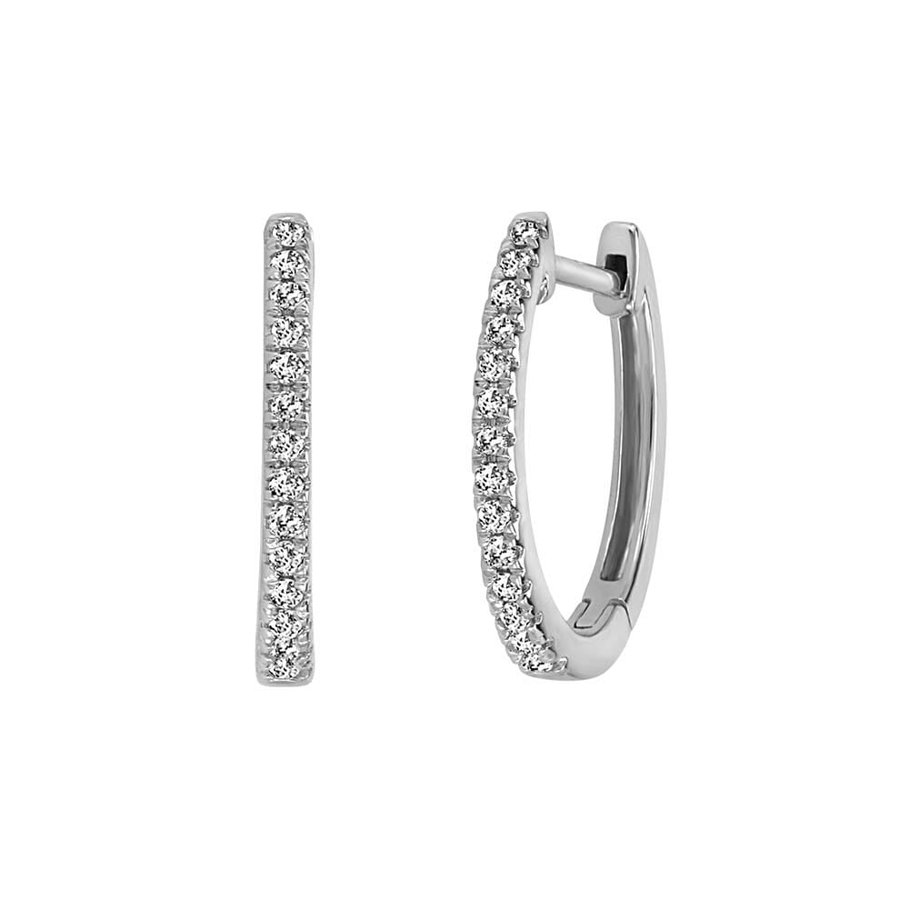 Hoop Earrings with .25 Carat TW of Diamonds in 10kt White Gold