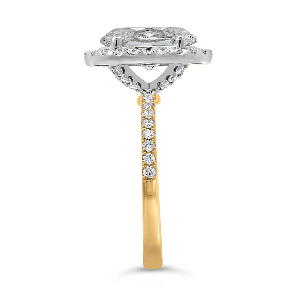 Oval Halo Engagement Ring with 3.00 Carat TW of Lab Created Diamonds in 14kt Yellow Gold