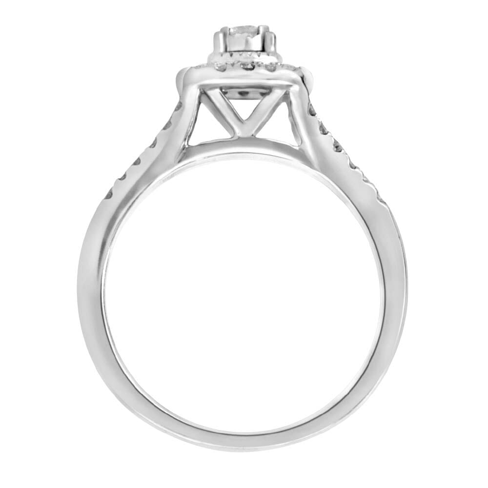 Halo Bridal Set with .50 Carat TW of Diamonds in 10kt White Gold