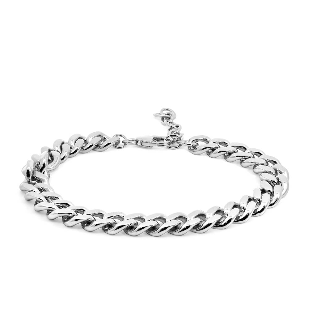 6.5"-7.5" 7.5MM Athena Curb Bracelet in Sterling Silver
