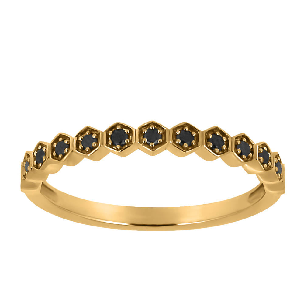 Ring with .14 Carat TW of Black Diamonds in 10kt Yellow Gold