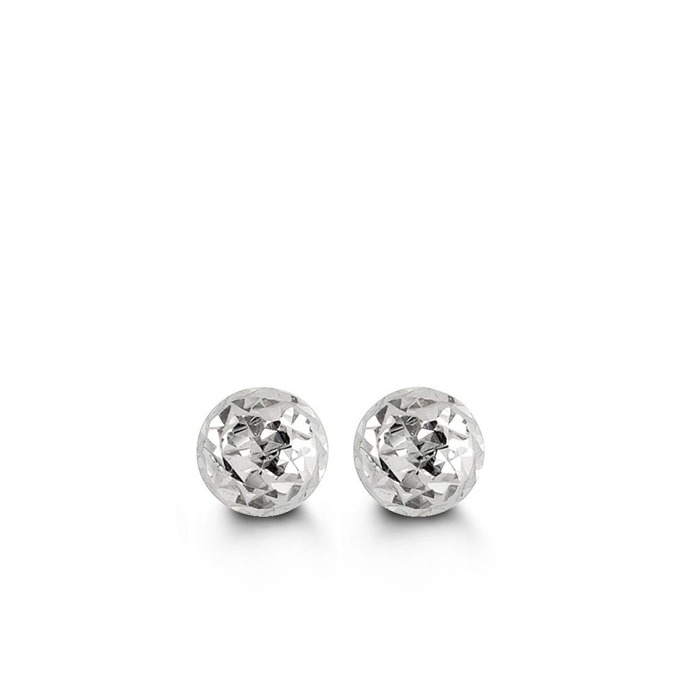 5MM Ball Earrings in 10kt White Gold