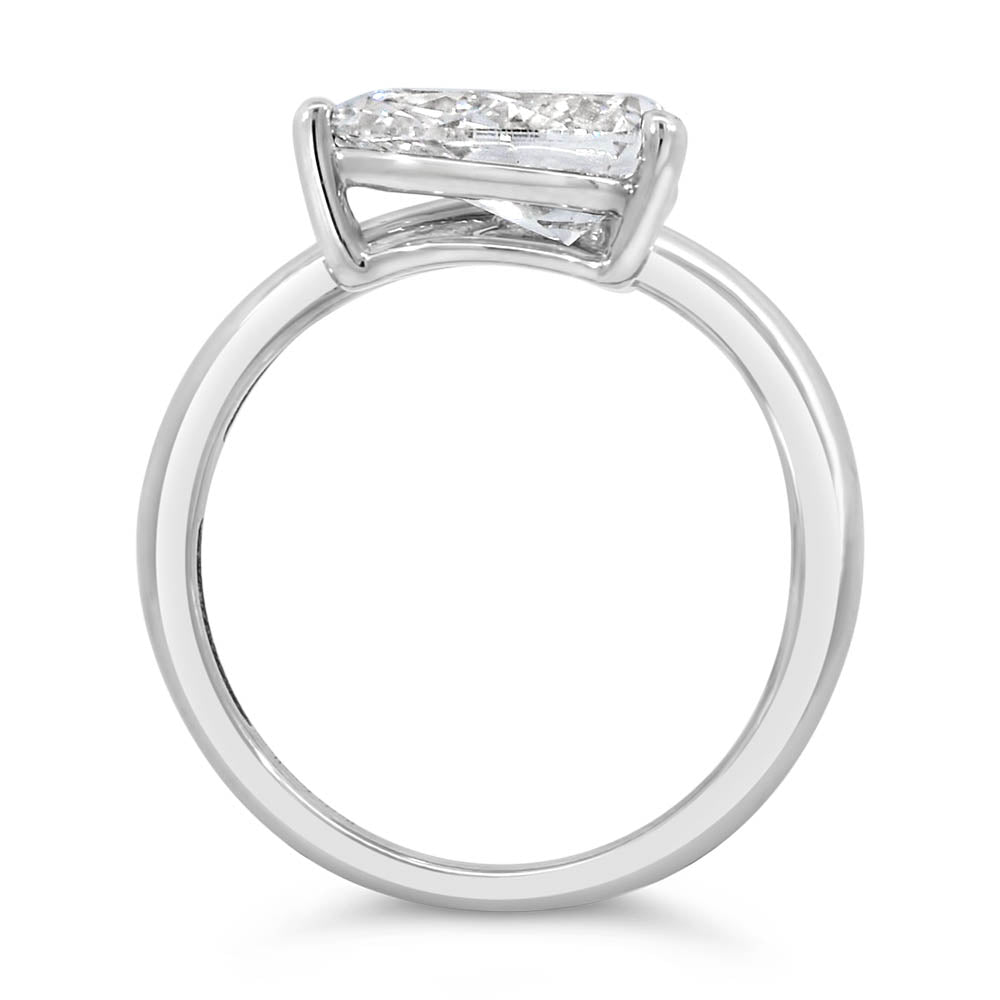 Pear East West Solitaire Engagement Ring with 2.00 Carat TW of Lab Created Diamonds in 14kt White Gold