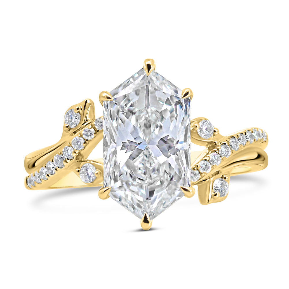 Dutch Marquise Engagement Ring with 3.25 Carat TW of Lab Created Diamonds in 14kt Yellow Gold
