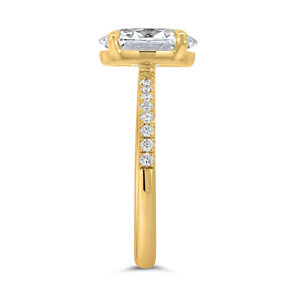 Oval Engagement Ring with 2.20 Carat TW of Lab Created Diamonds in 14kt Yellow Gold