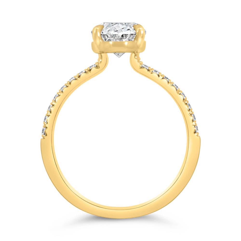 Oval Engagement Ring with 2.20 Carat TW of Lab Created Diamonds in 14kt Yellow Gold