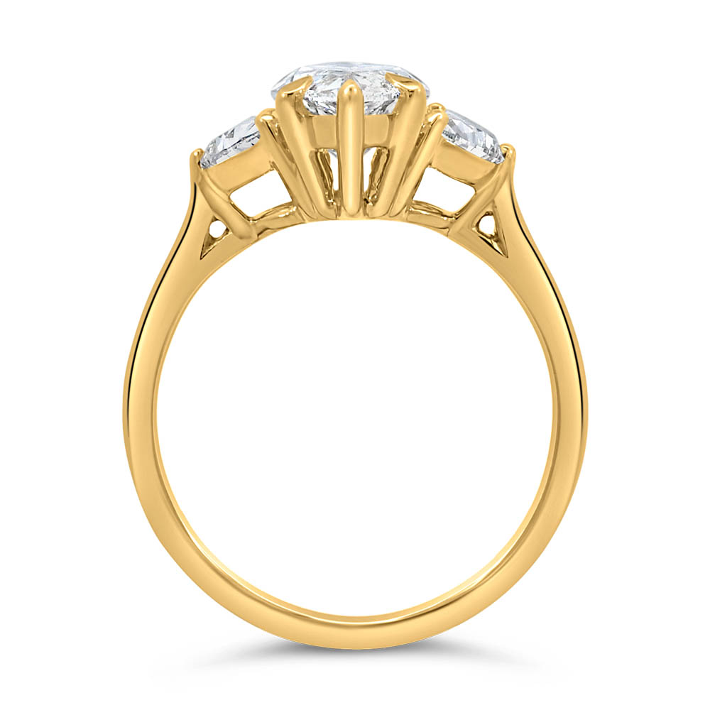 Marquise Engagement Ring with 3.20 Carat TW of Lab Created Diamonds in 14kt Yellow Gold