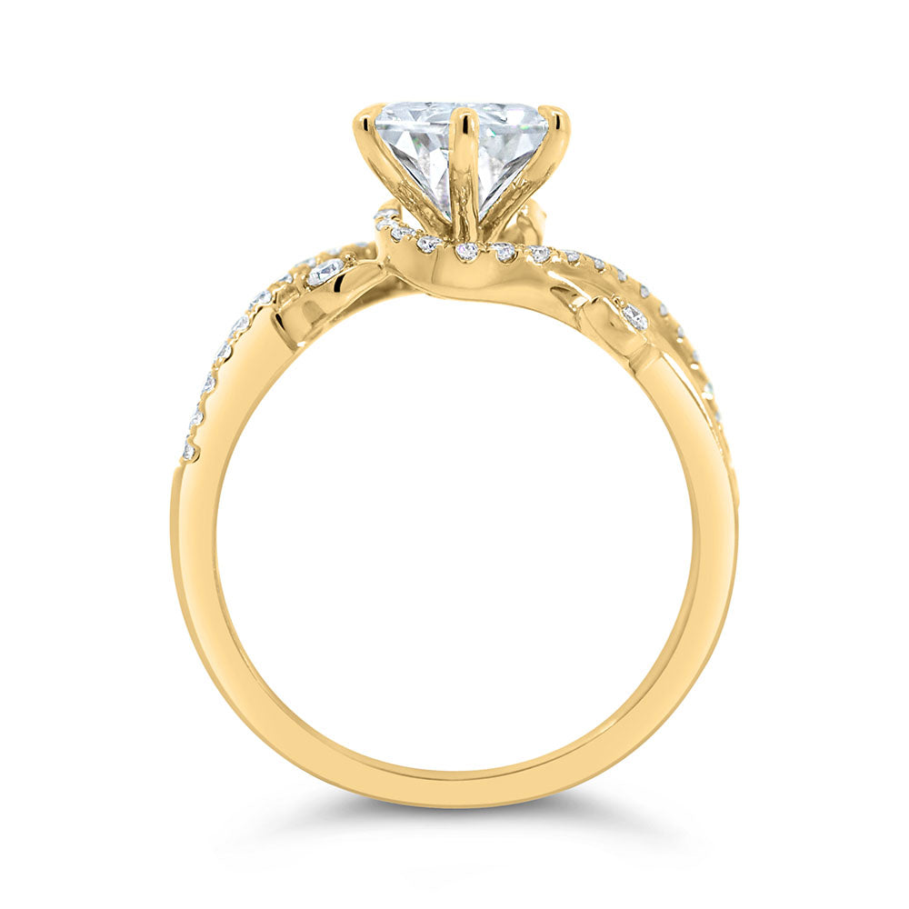 Dutch Marquise Engagement Ring with 3.25 Carat TW of Lab Created Diamonds in 14kt Yellow Gold