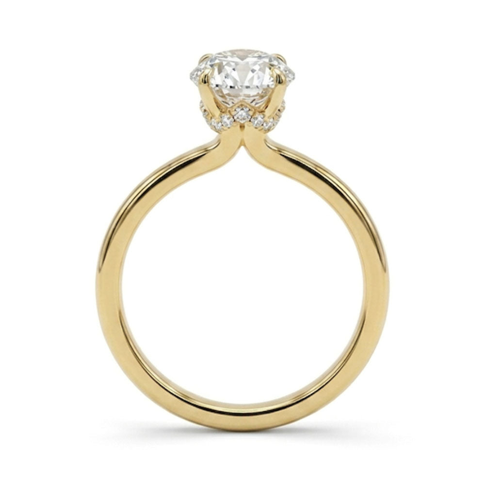 Oval Solitaire Engagement Ring with 2.10 Carat TW of Lab Created Diamonds in 14kt Yellow Gold