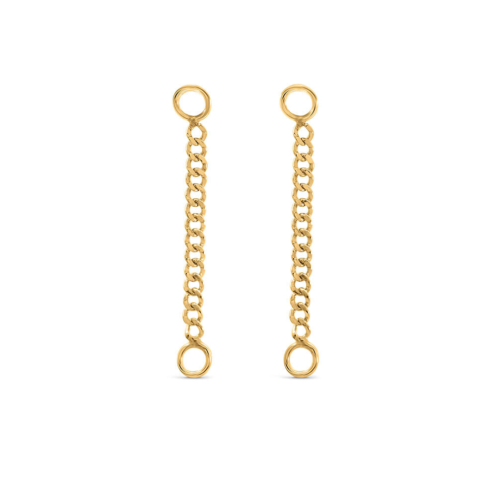 1" Curb Chain Earrings in 10kt Yellow Gold