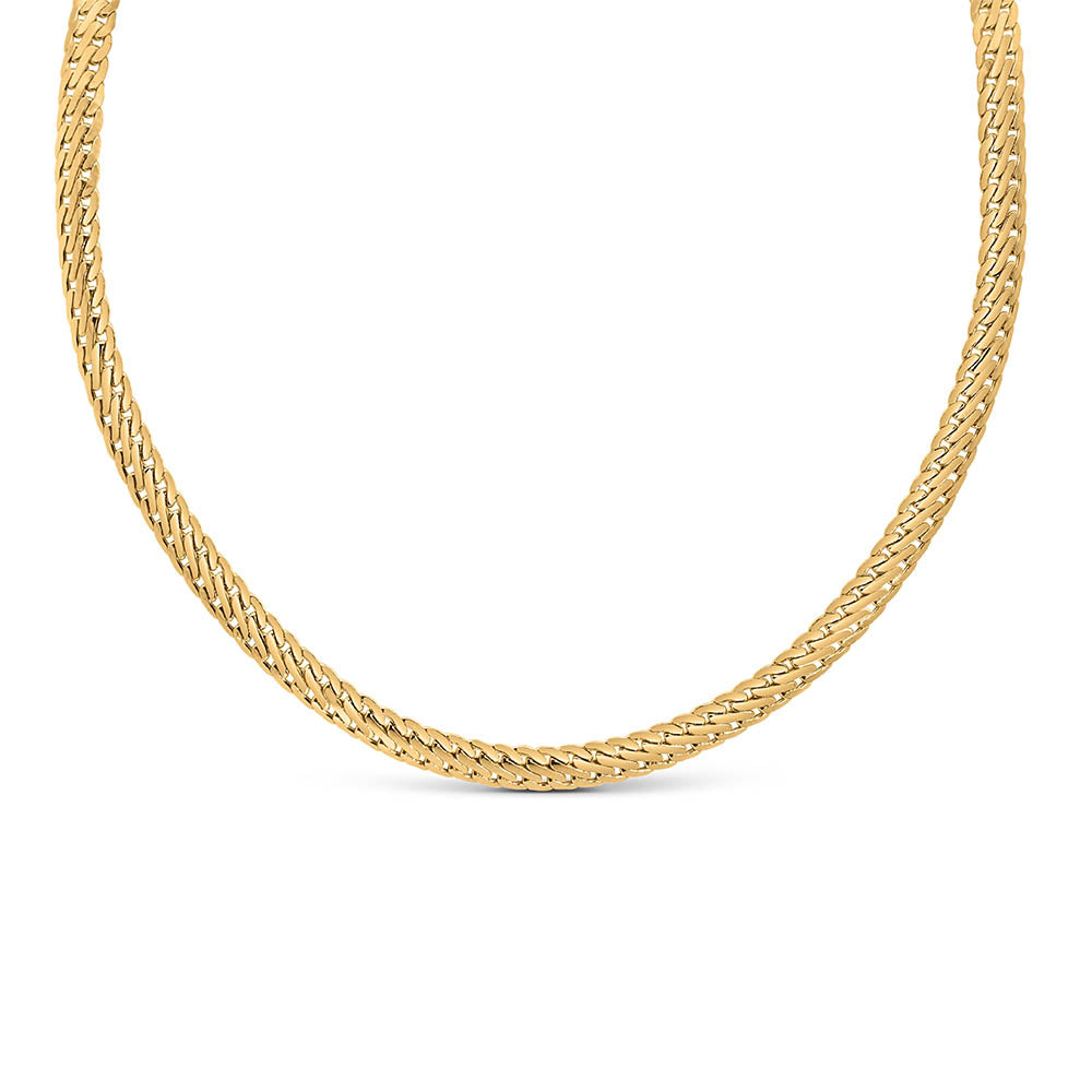 16"+2" 4MM Open Herringbone Chain in 10kt Yellow Gold