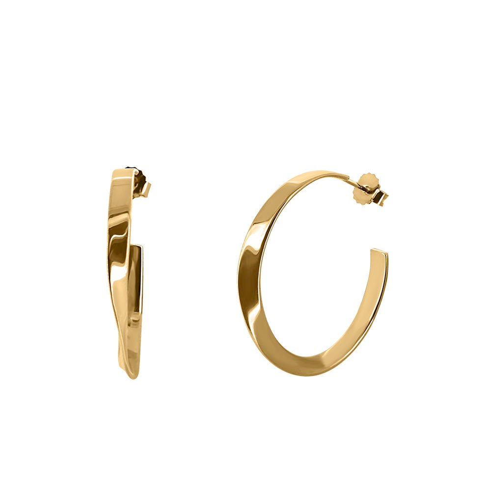 Bold Hoop Earrings in Gold Plated Sterling Silver