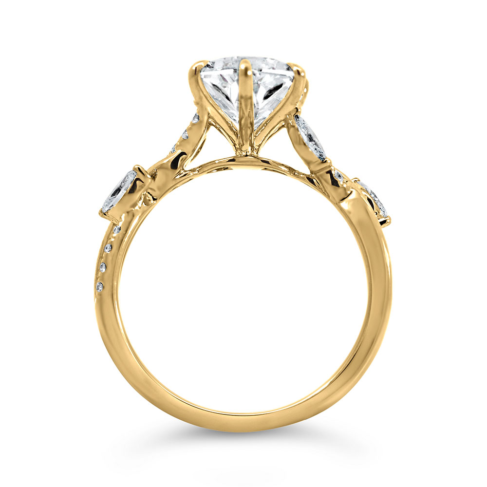 Dutch Marquise Engagement Ring with 3.50 Carat TW of Lab Created Diamonds in 14kt Yellow Gold