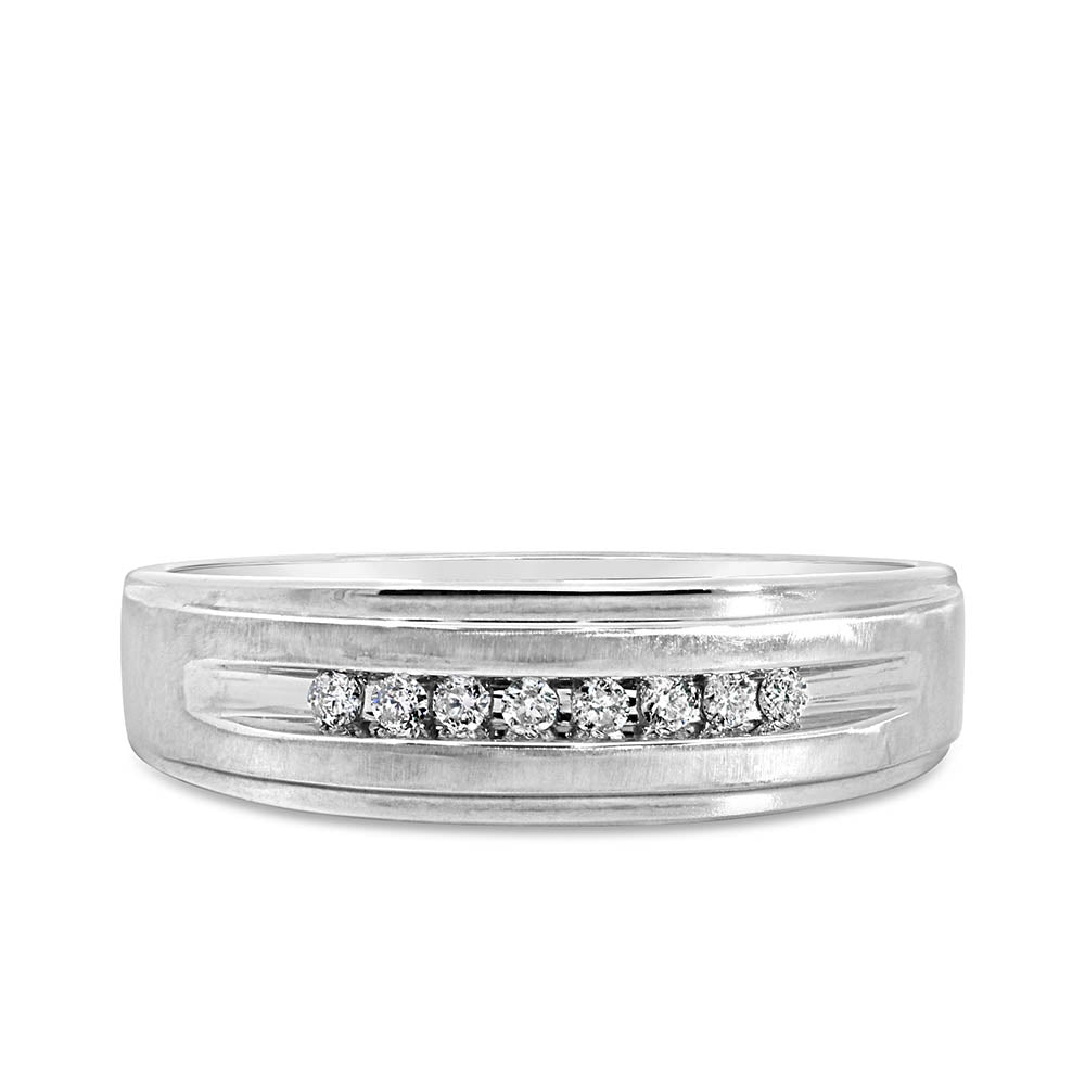 Men's Ring with .10 Carat TW of Diamonds in 10kt White Gold