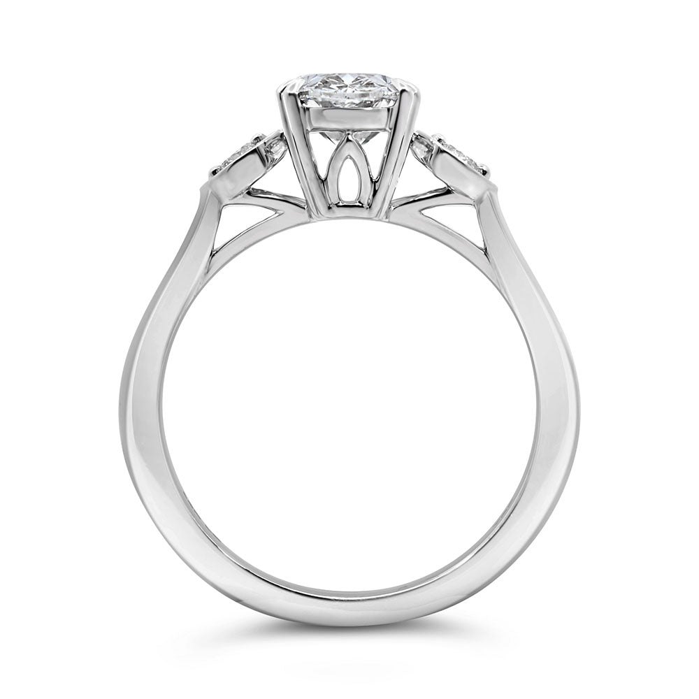 Oval Engagement Ring with 1.62 Carat TW of Lab Created Diamonds in 14kt White Gold