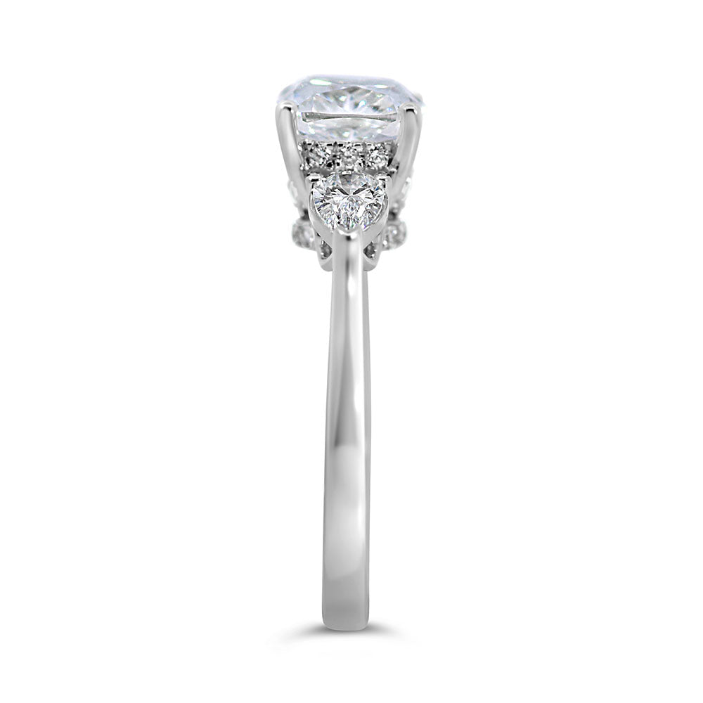 Cushion Cut Engagement Ring with 2.62 Carat TW of Lab Created Diamonds in 14kt White Gold