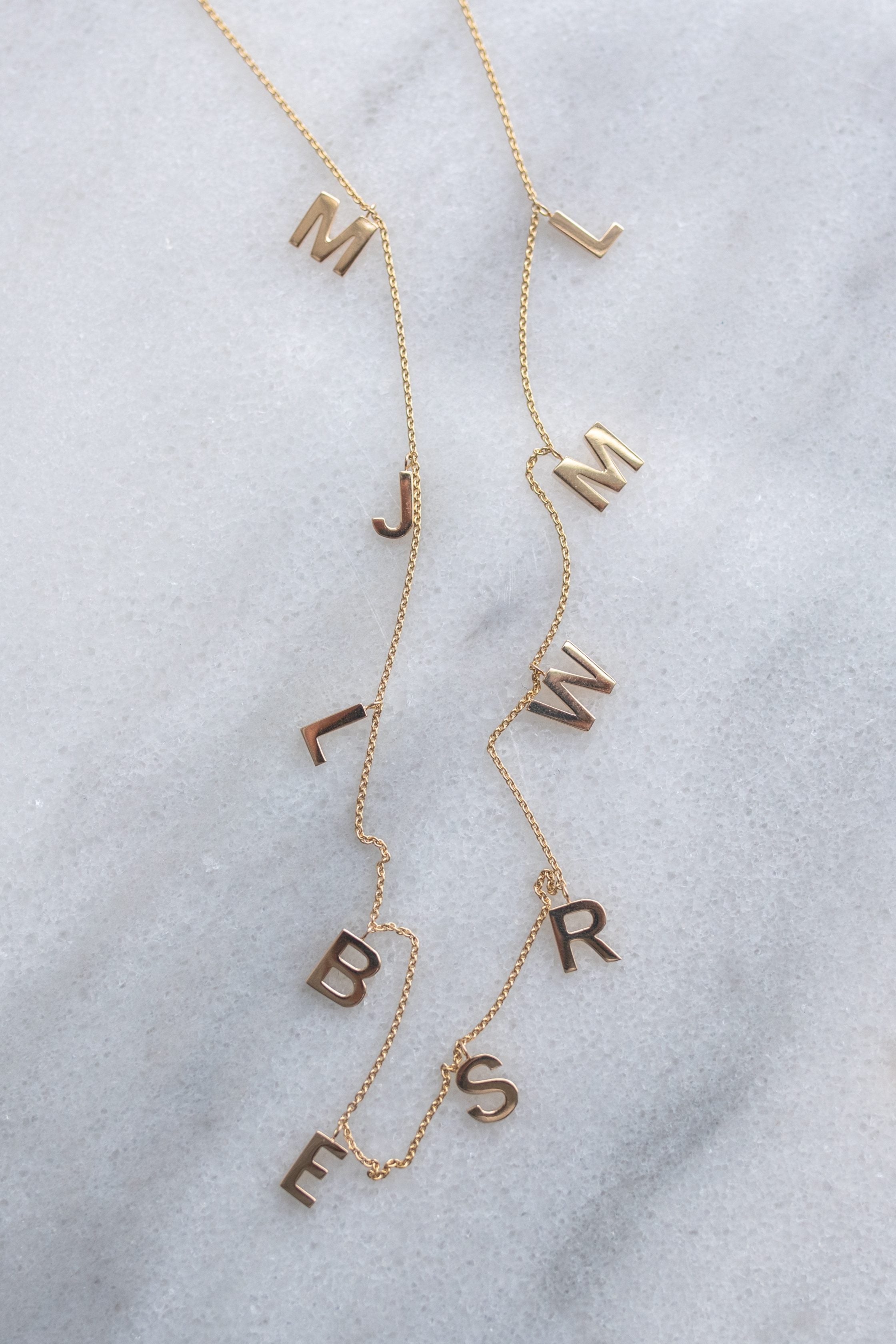 Custom Initial necklace Solid Gold