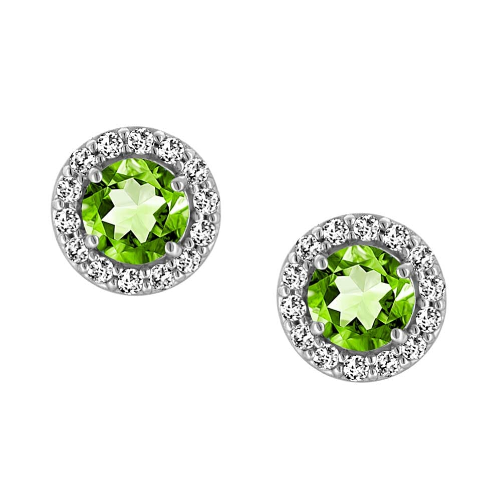 Birthstone Set Bundle with Genuine Peridot and Cubic Zirconia in Sterling Silver