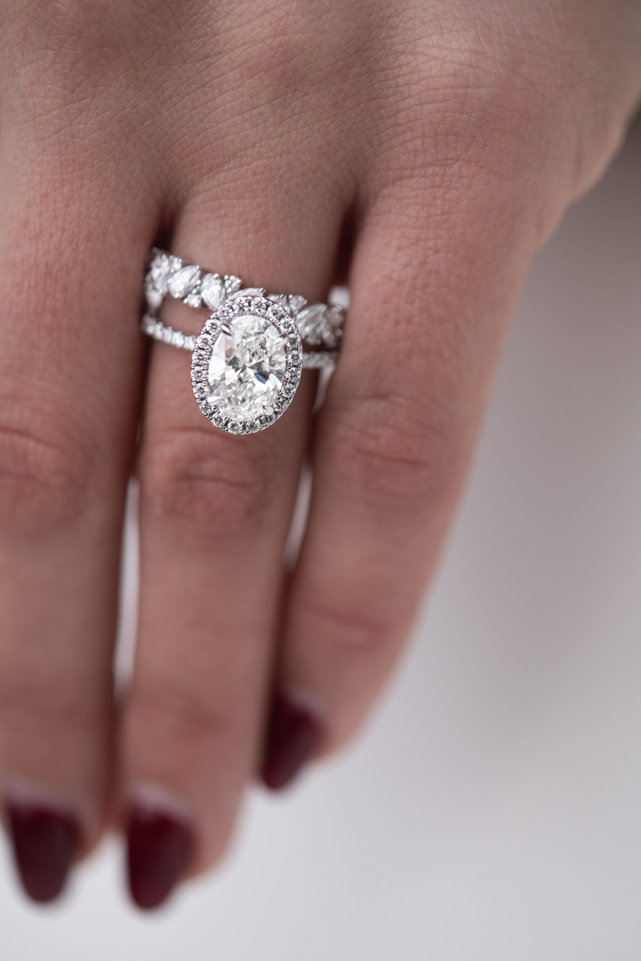 Ring with .80 Carat TW of Lab Created Diamonds in 14kt White Gold