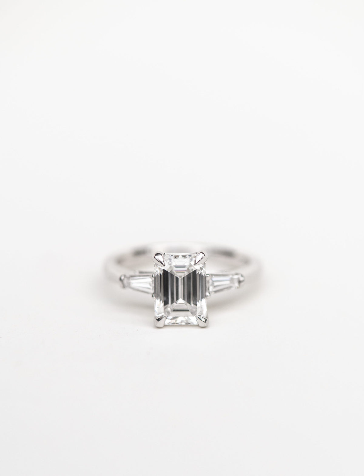 Emerald Cut Engagement Ring with 2.80 Carat TW of Lab Created Diamonds in 14kt White Gold