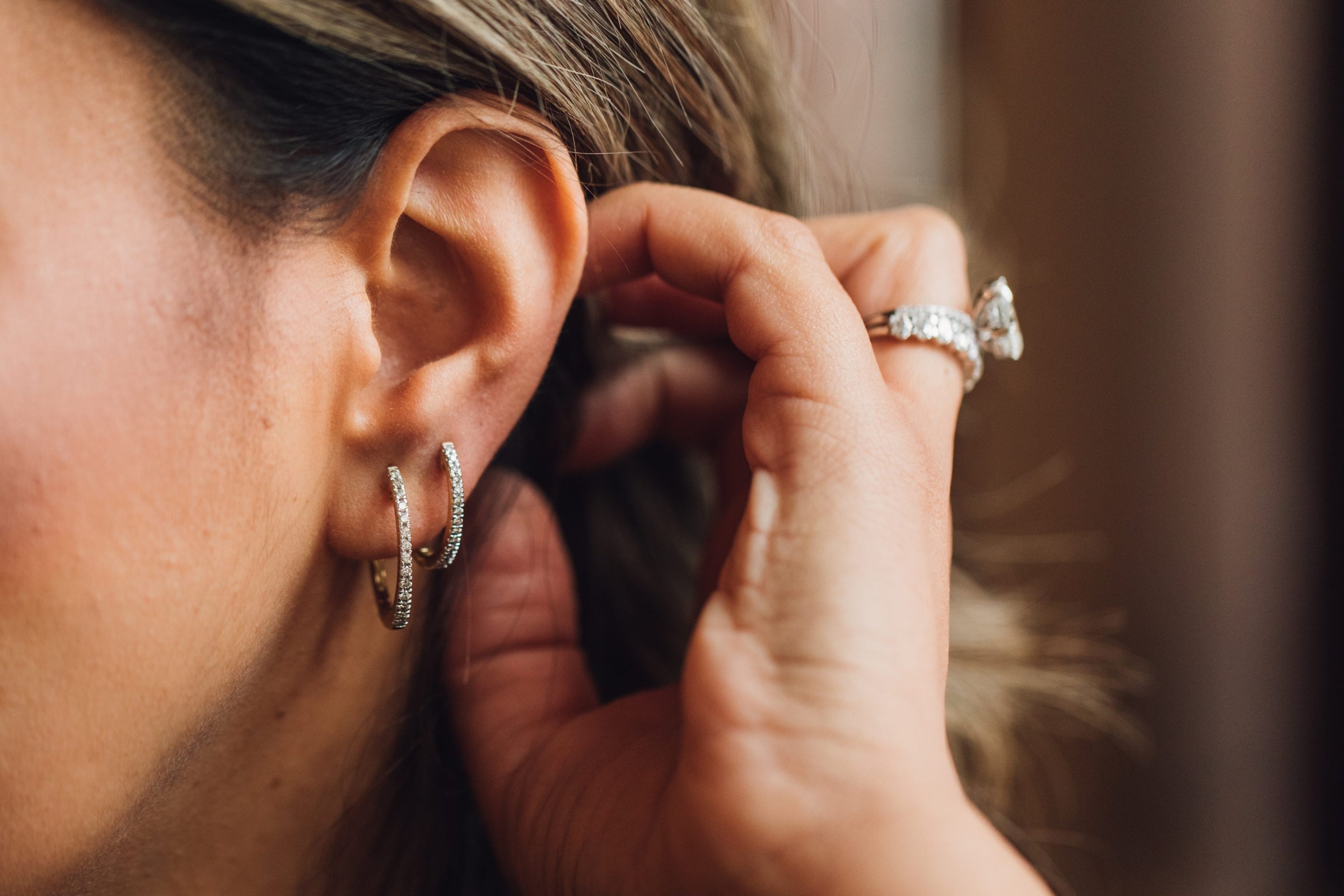 Hoop Earrings with .25 Carat TW of Diamonds in 10kt Yellow Gold