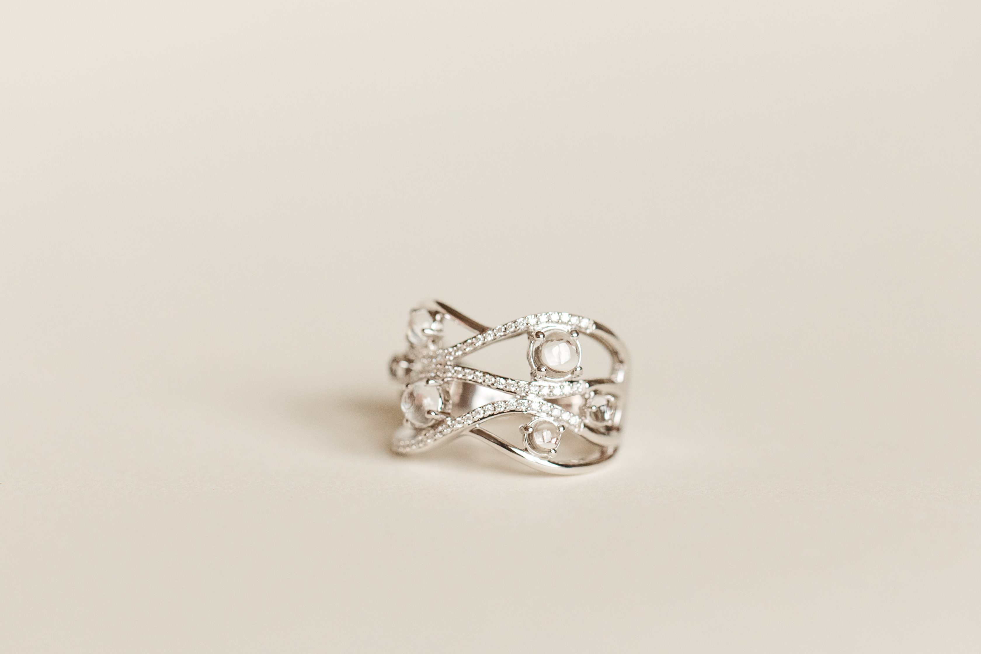 Enchanted Disney Ariel Ring with White Topaz and .20 Carat TW of Diamonds in Sterling Silver