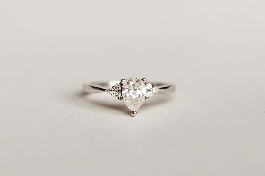 Engagement Ring with .79 Carat TW of Diamonds in 18kt White Gold
