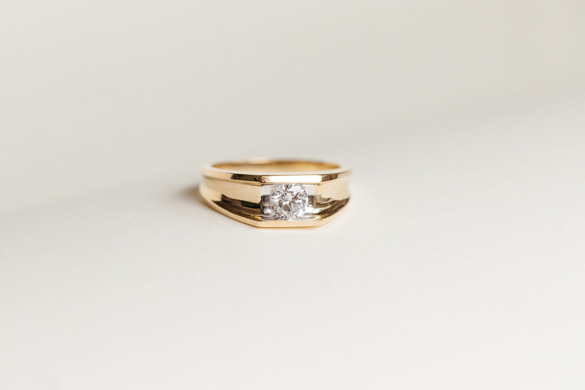 Men's Ring with .60 Carat Lab Created Diamonds in 10kt Yellow Gold