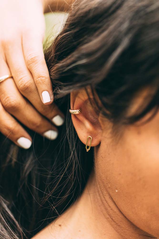 Front to back paperclip earrings