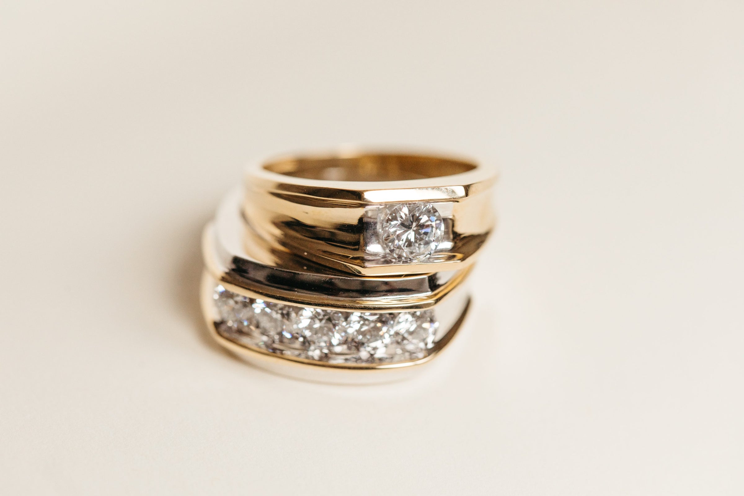Men's Ring with .60 Carat Lab Created Diamonds in 10kt Yellow Gold