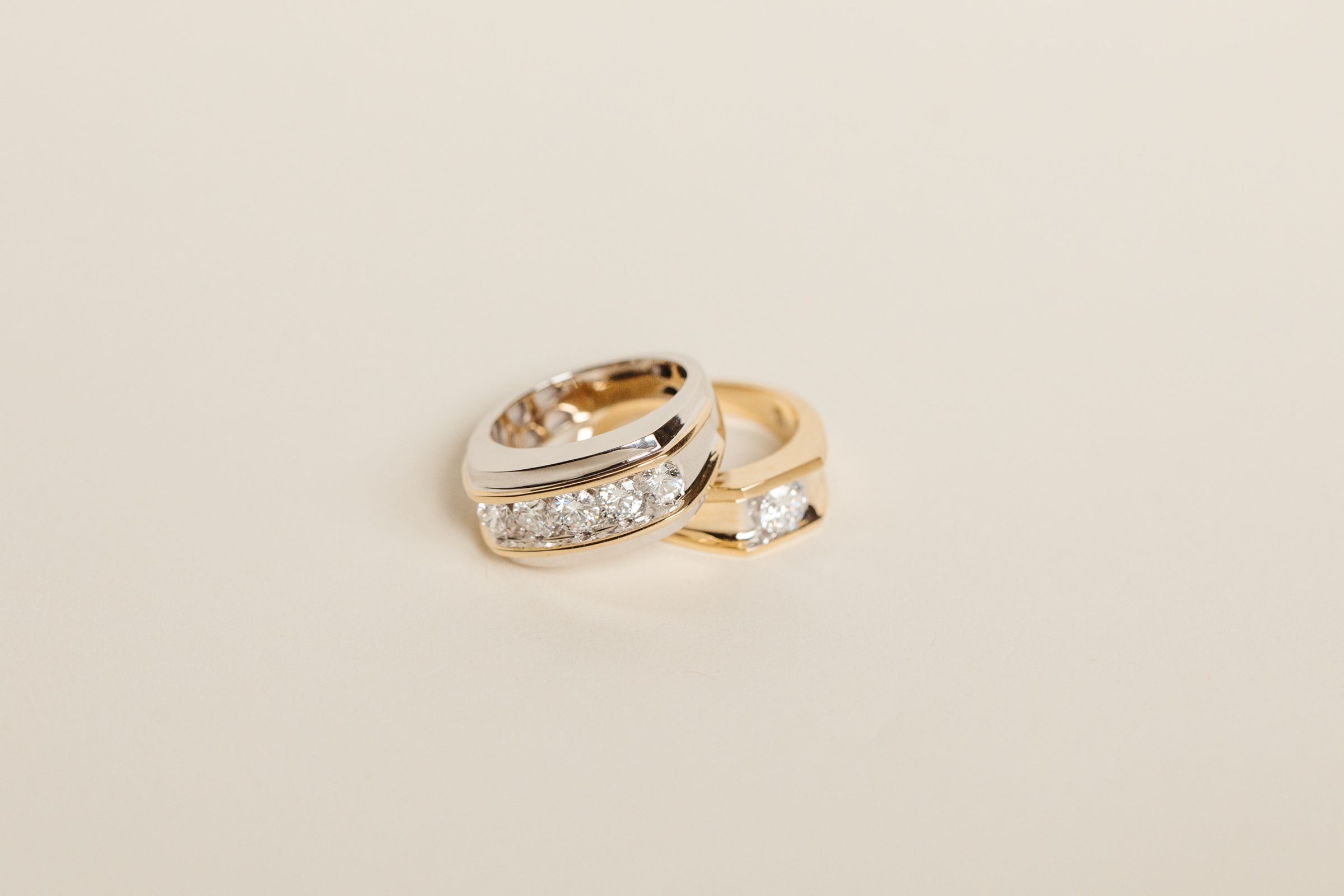Men's Ring with 1.50 Carat TW of Lab Created Diamonds in 10kt White and Yellow Gold