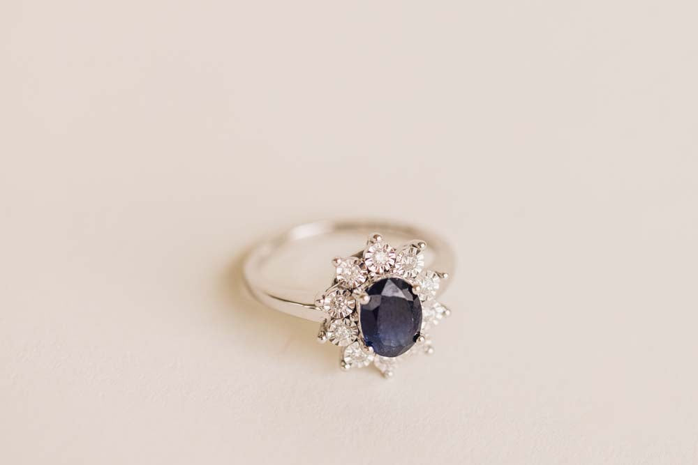 Oval Sapphire Halo Ring