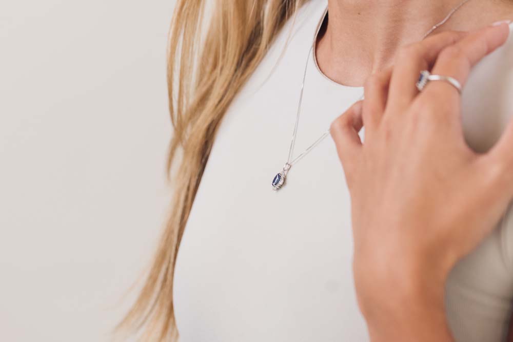 Marquise Blue Sapphire Pendant
