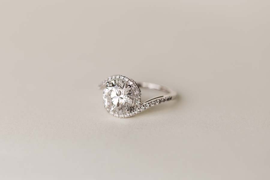 Round Halo Engagement Ring with 3.50 Carat TW of Lab Created Diamonds in 14kt White Gold