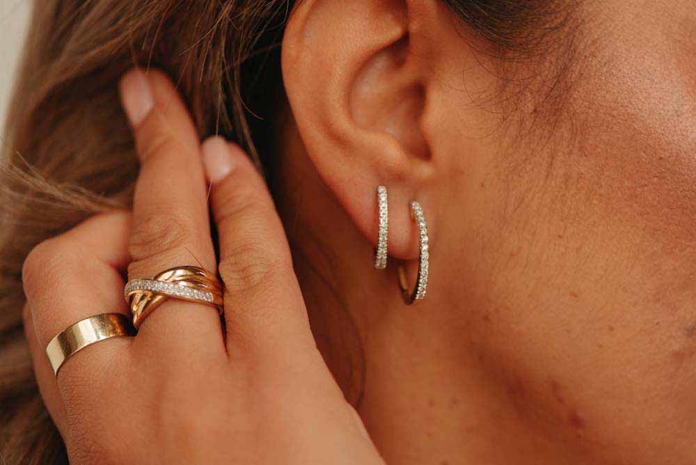 19MM Hoop Earrings with .50 Carat TW of Diamonds in 10kt White Gold