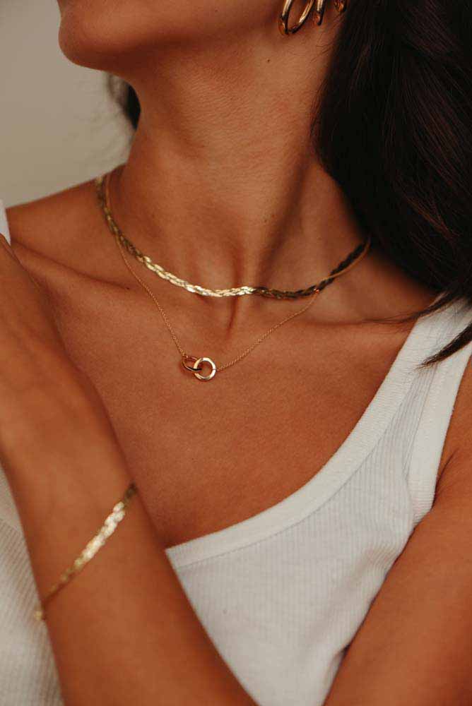 16"-18" Duo Necklace in 10kt Yellow Gold with Chain