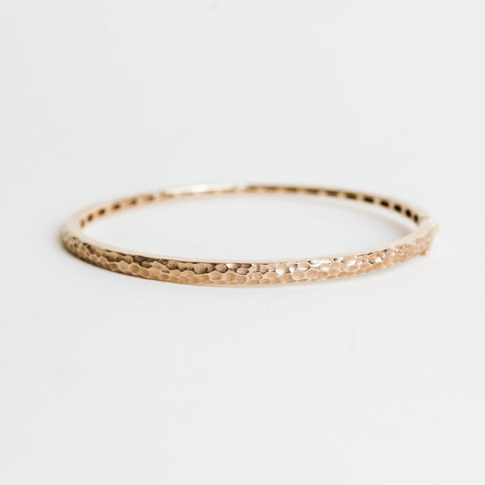 Pebbled Matte Finish Bangle in 10KT Yellow Gold