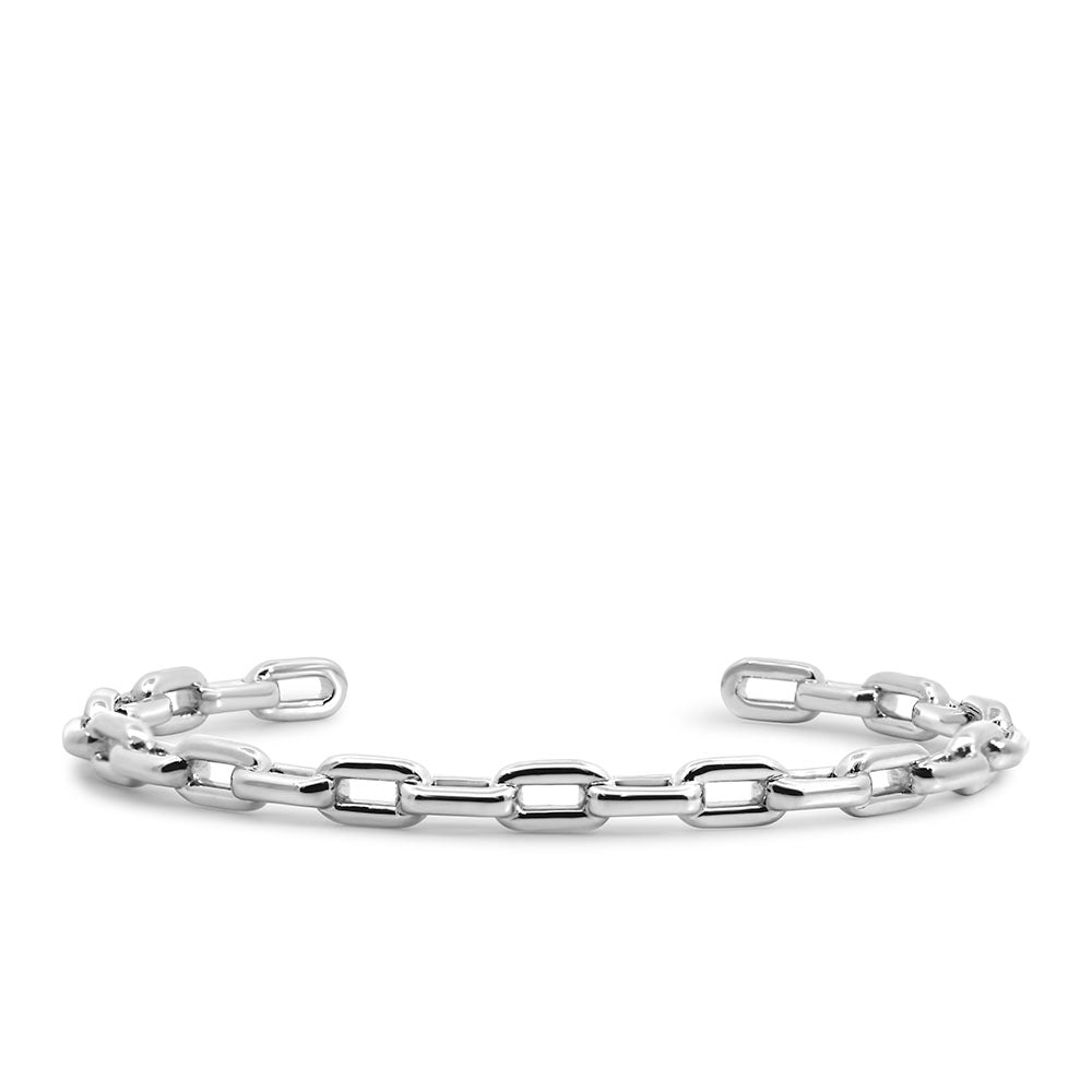 Paperclip Link Bangle in Sterling Silver