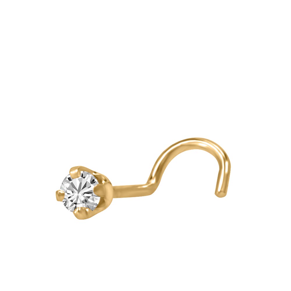 Nose Stud with 0.025 Carat Diamond in 14kt Yellow Gold