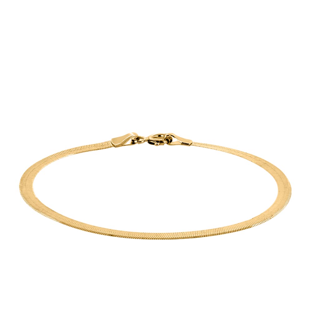 6.5" 3mm Herringbone Bracelet in 10kt Yellow Gold