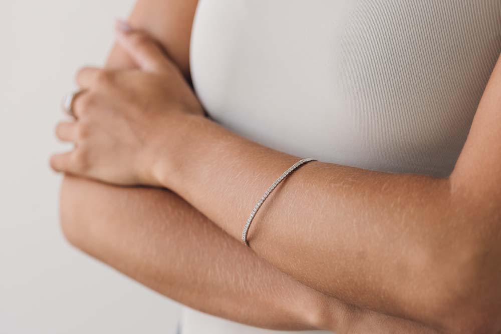 Lab Created Diamond Bangle with 1.00 Carat TW in 14kt White Gold