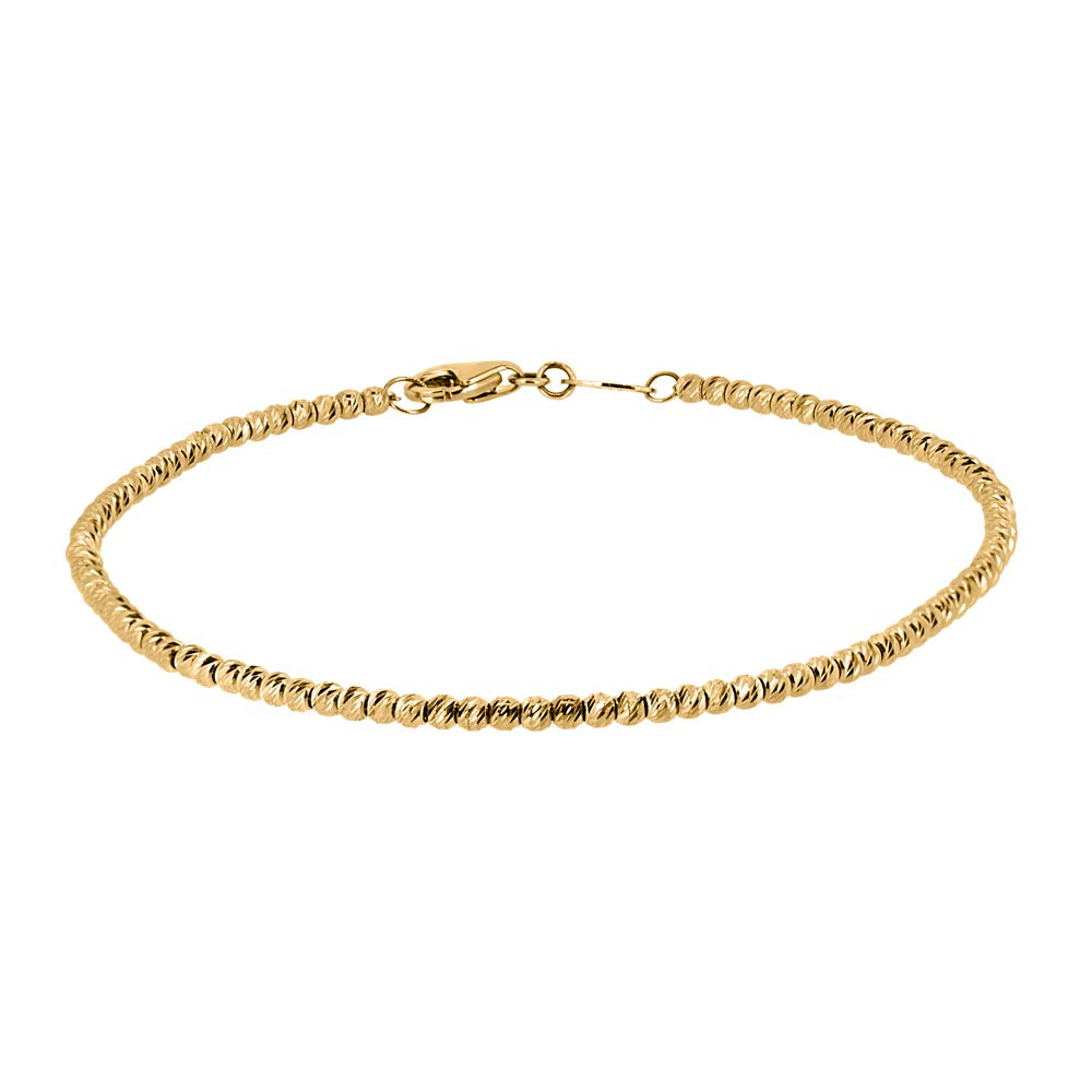 7" Bead Bracelet in 10kt Yellow Gold