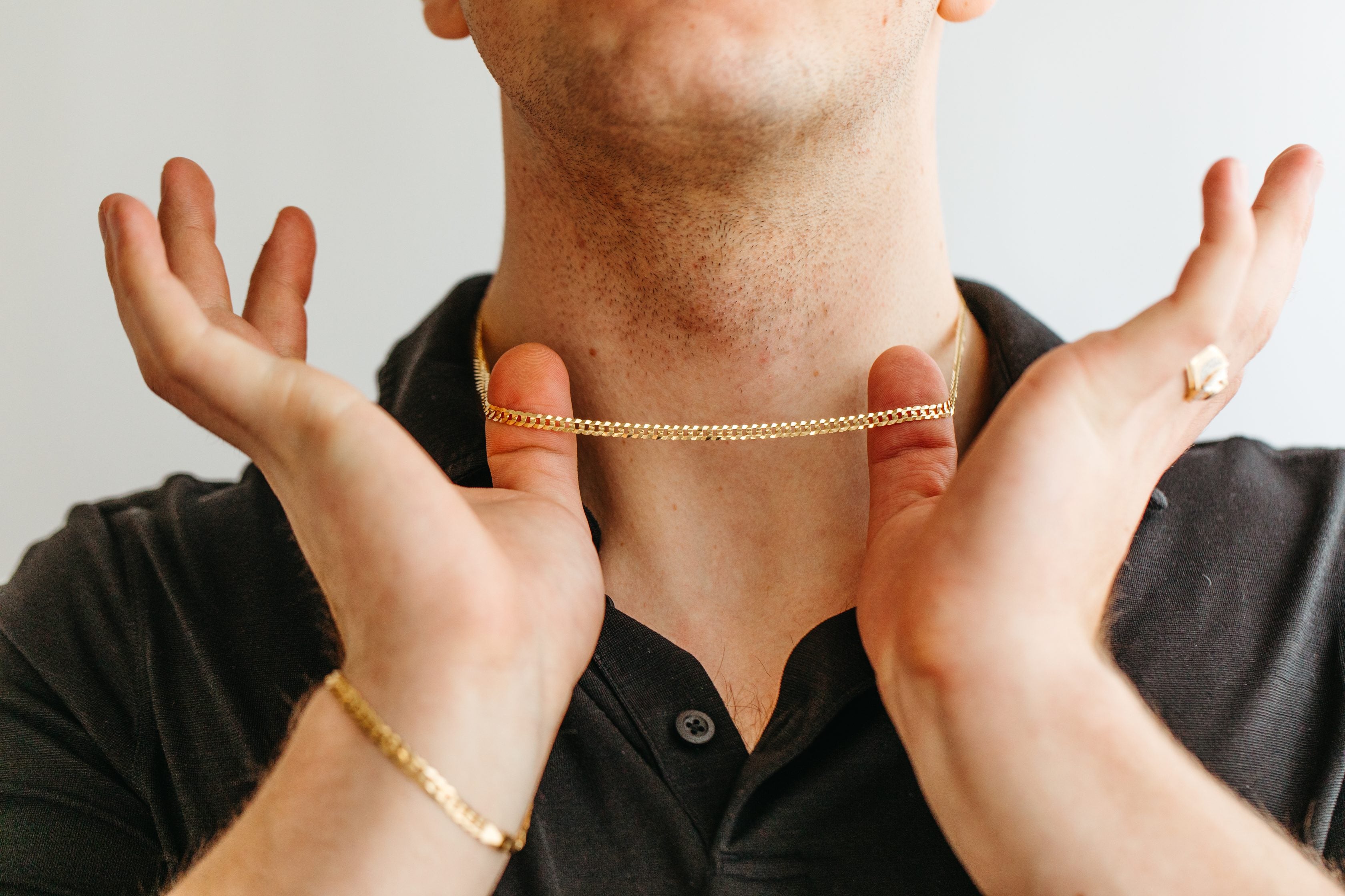 Mens Gold Curb Chain
