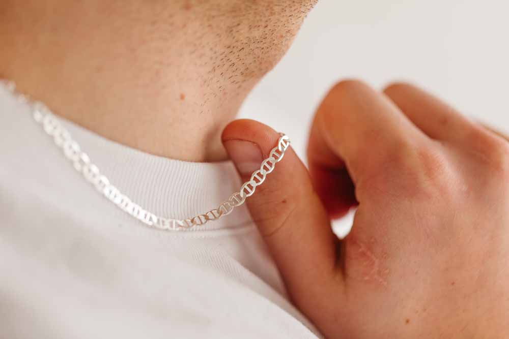 22 inch sterling silver mariner chain