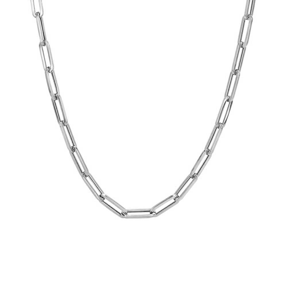 18" Medium 3.9MM Layla Cable Link Paperclip Chain Necklace in Sterling Silver