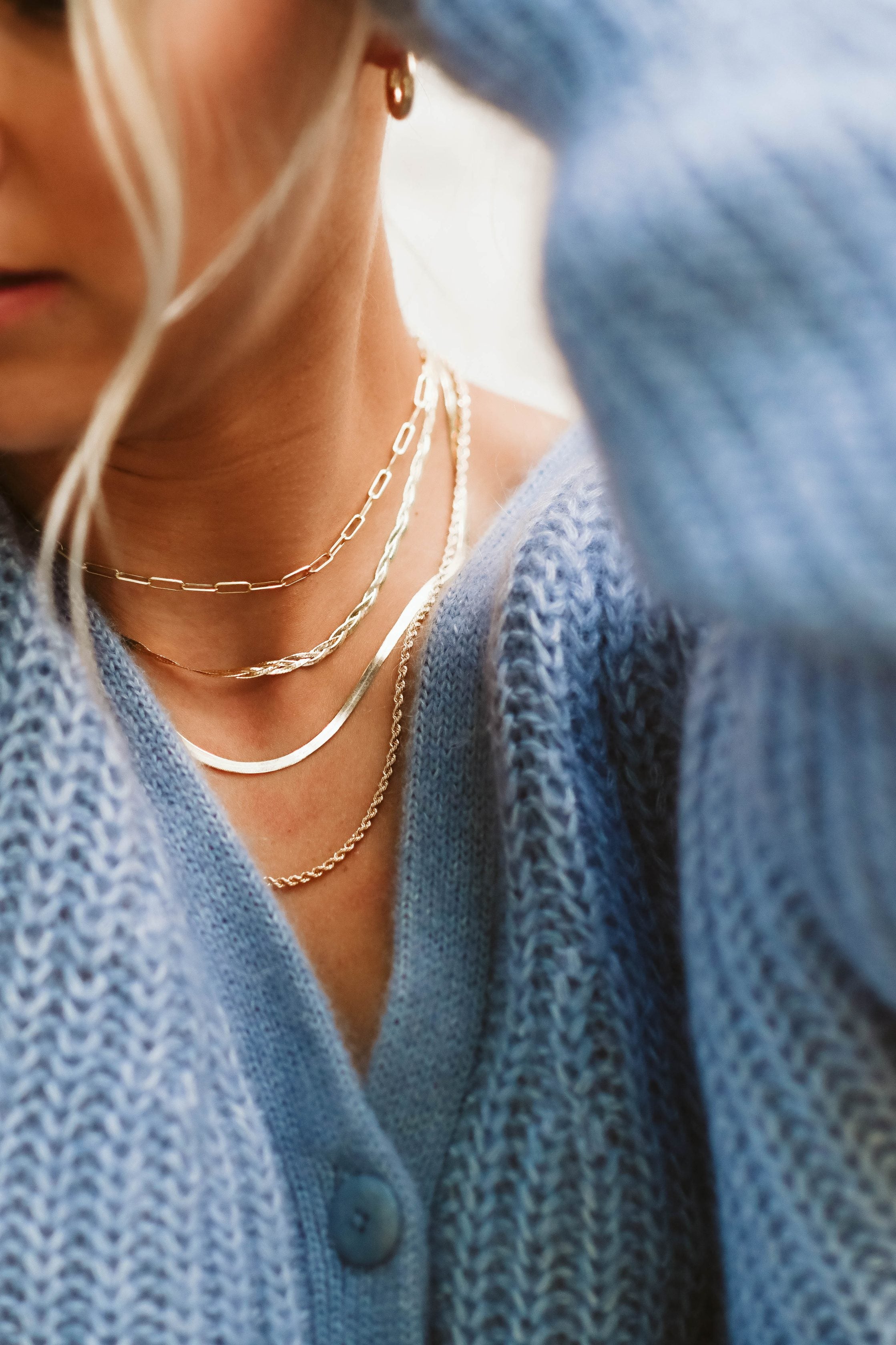 16"-18" 4MM Herringbone Chain in 10kt Yellow Gold
