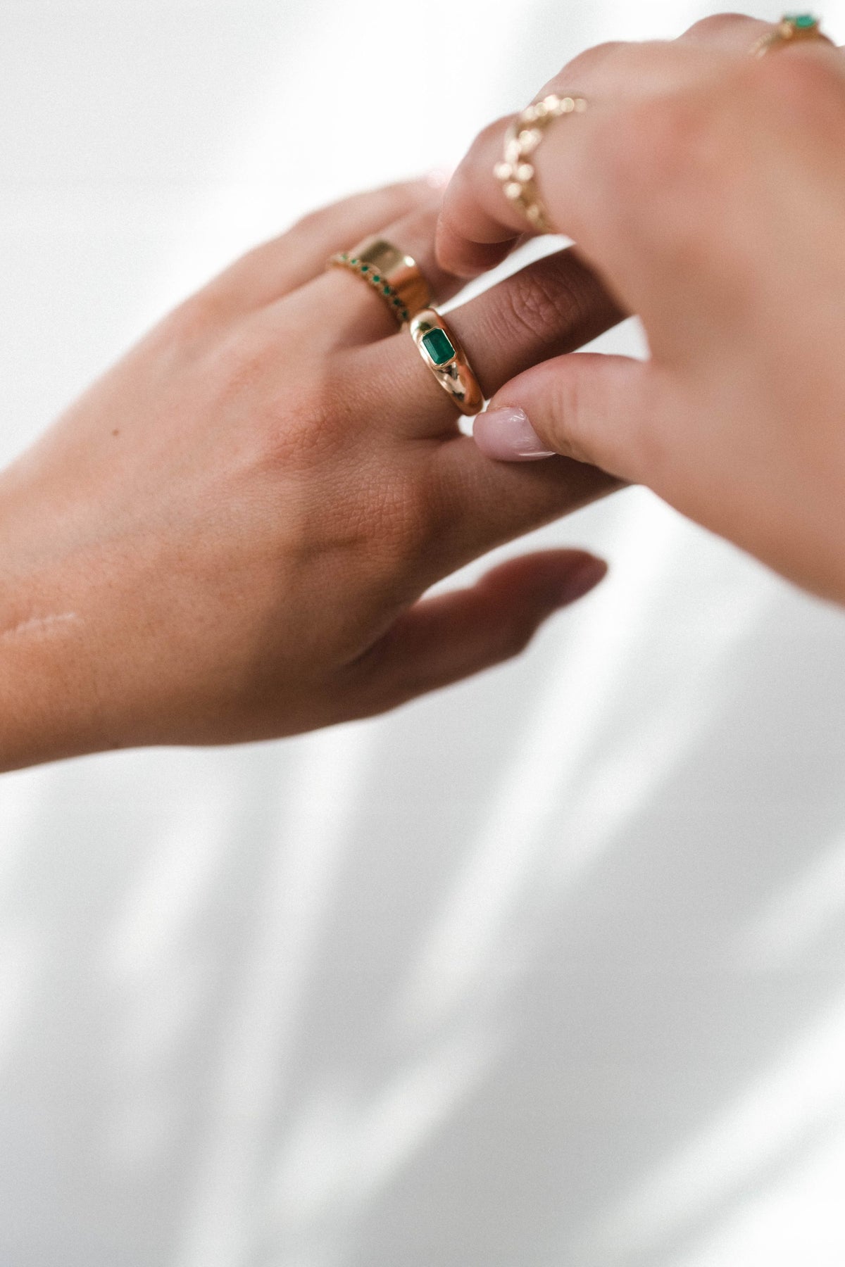 Ring With 5.5X3.5MM Emerald Cut Emerald Ring in 10kt Yellow Gold