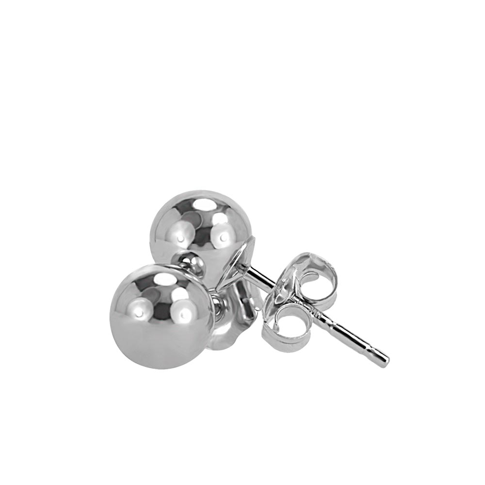 3MM Ball Stud Earrings in 14kt White Gold